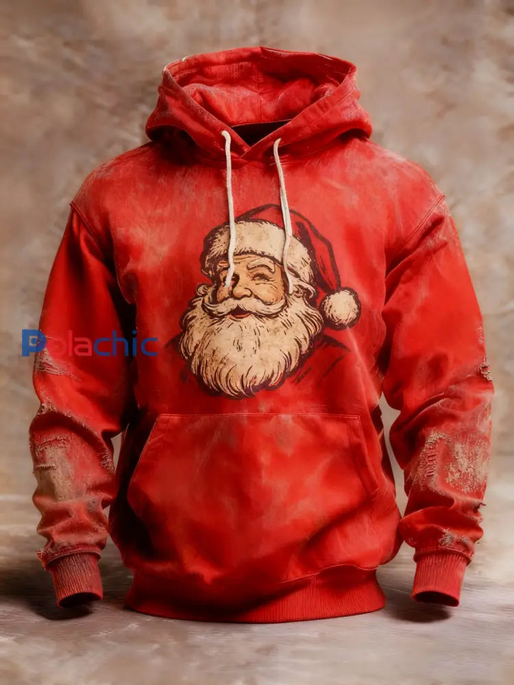 Sweat à capuche Vintage Santa Claus Homme Rouge / S