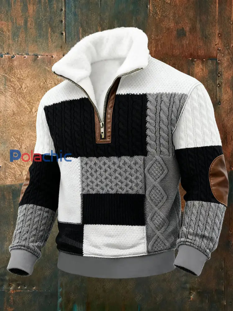 Sweat Géométrique Art Polaire Homme Gris / S
