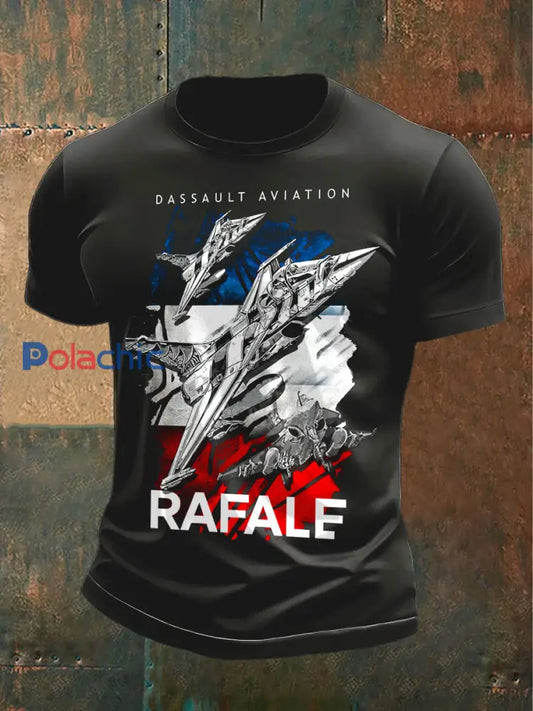 Sweat Homme French Rafale Fighter Jet Imprimé Col Montant Noir / S