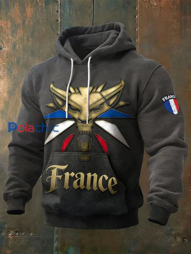 Sweat Homme Gris Foncé Imprimé Français Gris foncé / S
