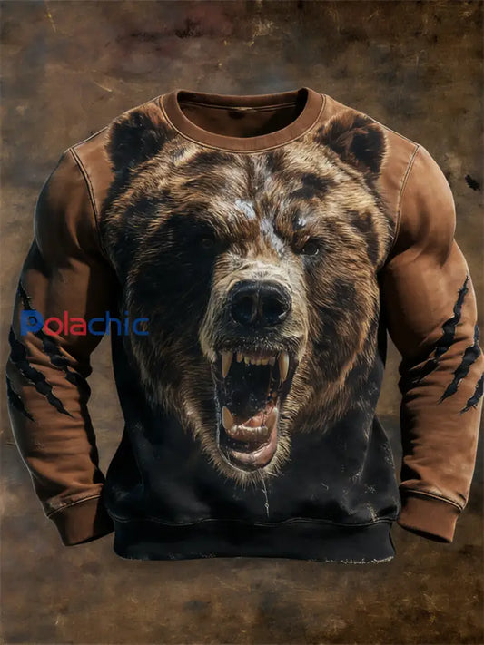 Sweat Homme Marron Ourson Ras Du Cou comme image / S