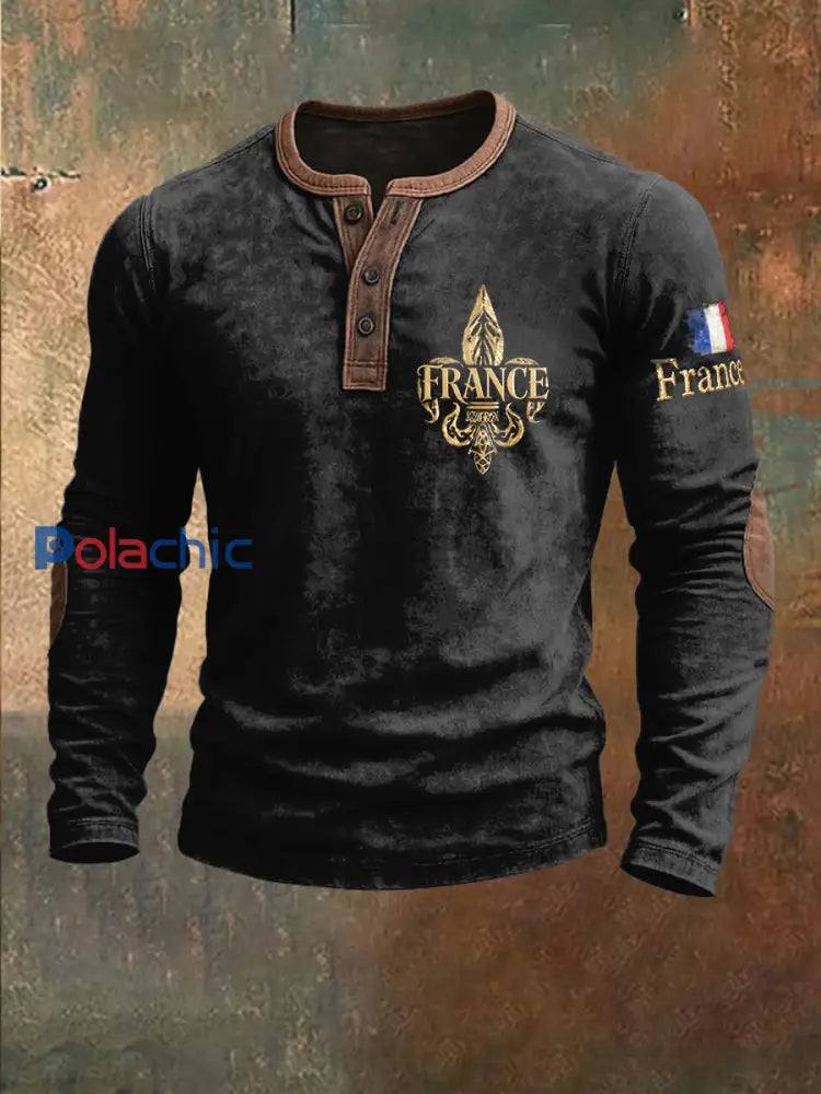 Sweat Homme Noir Imprimé Iris Français Noir / S