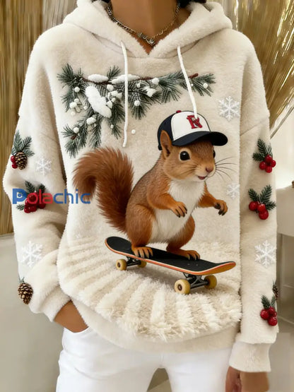 Sweat-shirt à capuche en flanelle à imprimé animal rétro femme A / S
