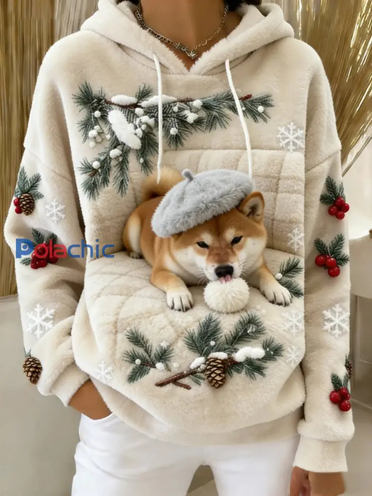 Sweat-shirt à capuche en flanelle à imprimé animal rétro femme A / S