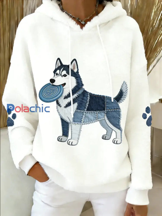 Sweat-shirt à capuche en flanelle à imprimé animal rétro femme A / S
