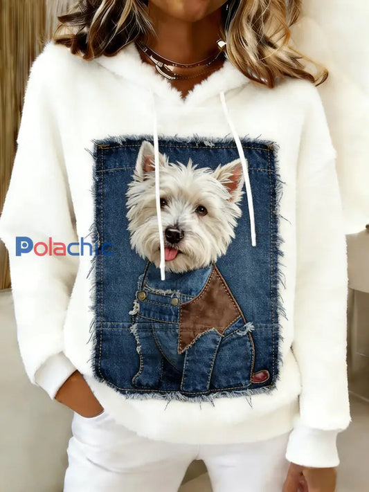 Sweat-shirt à capuche en flanelle à imprimé animal rétro femme A / S