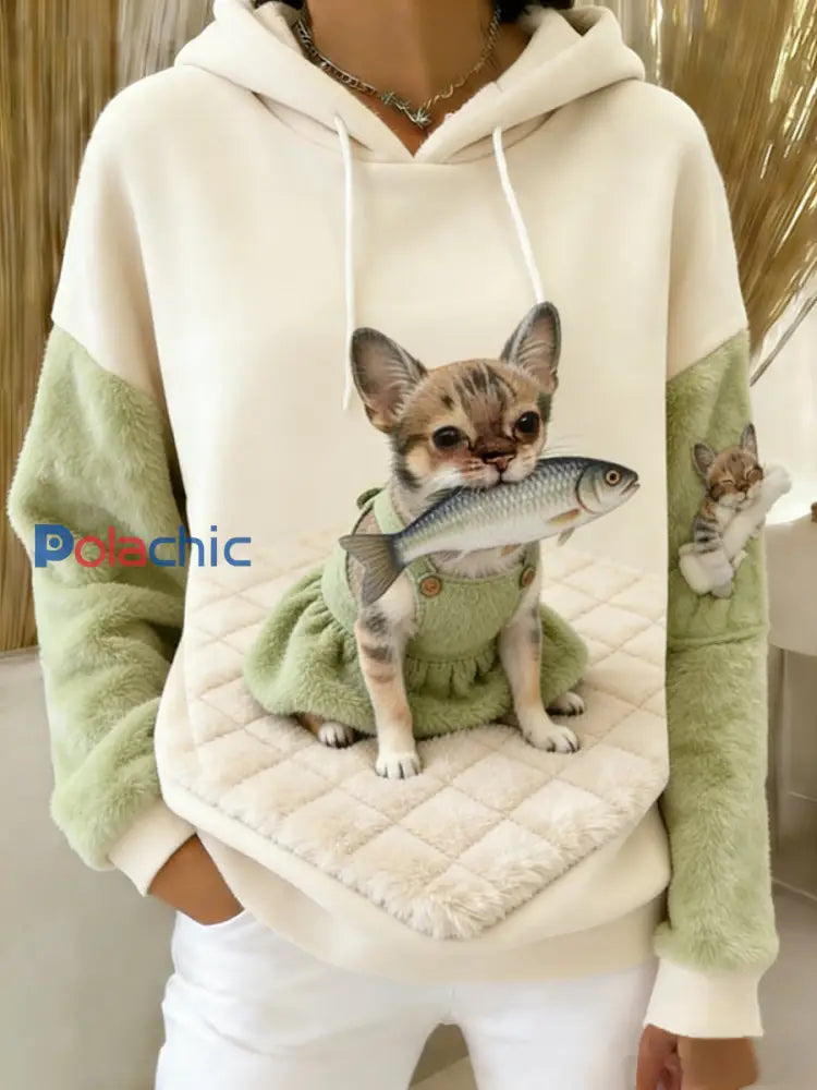 Sweat-shirt à capuche en flanelle à imprimé animal rétro femme A / S