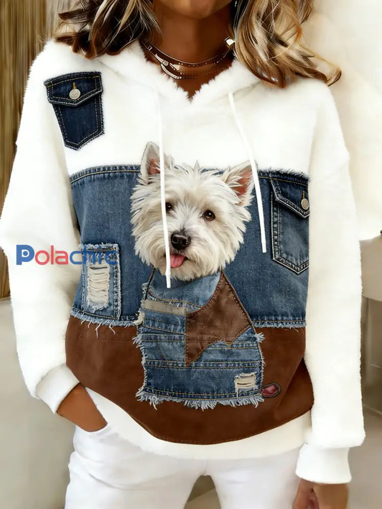 Sweat-shirt à capuche en flanelle à imprimé animal rétro femme A / S