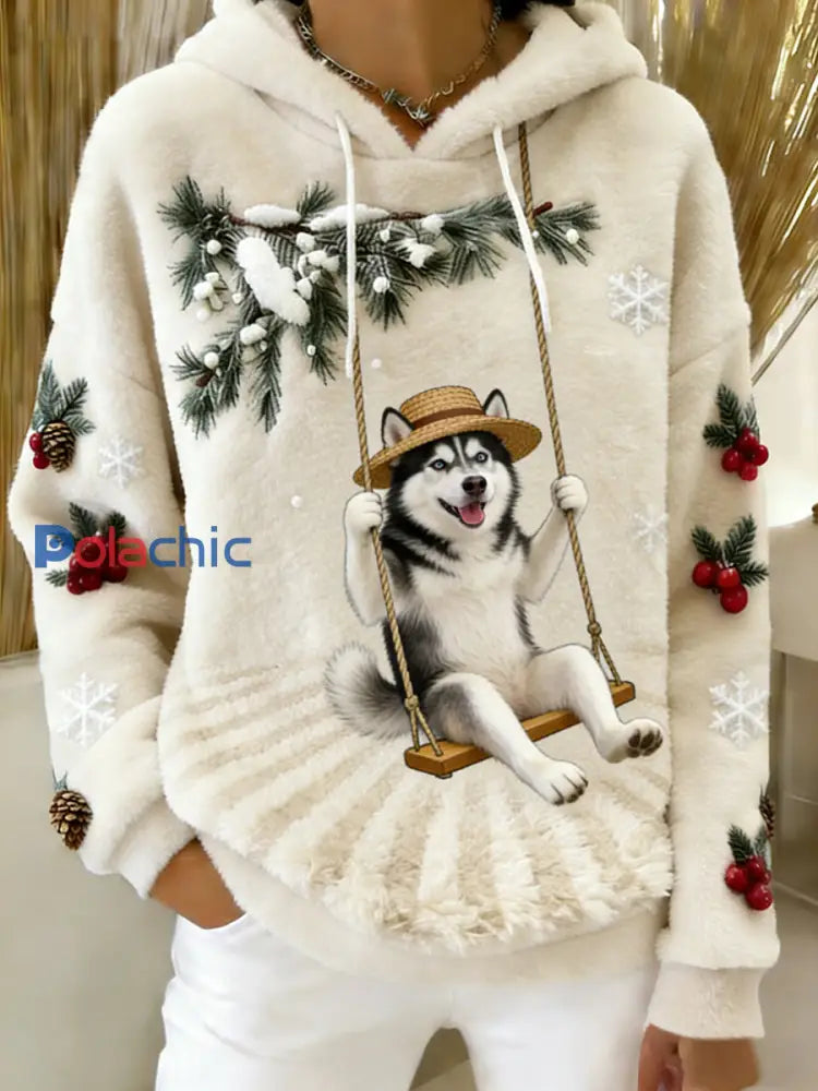 Sweat-shirt à capuche en flanelle à imprimé animal rétro femme A / S