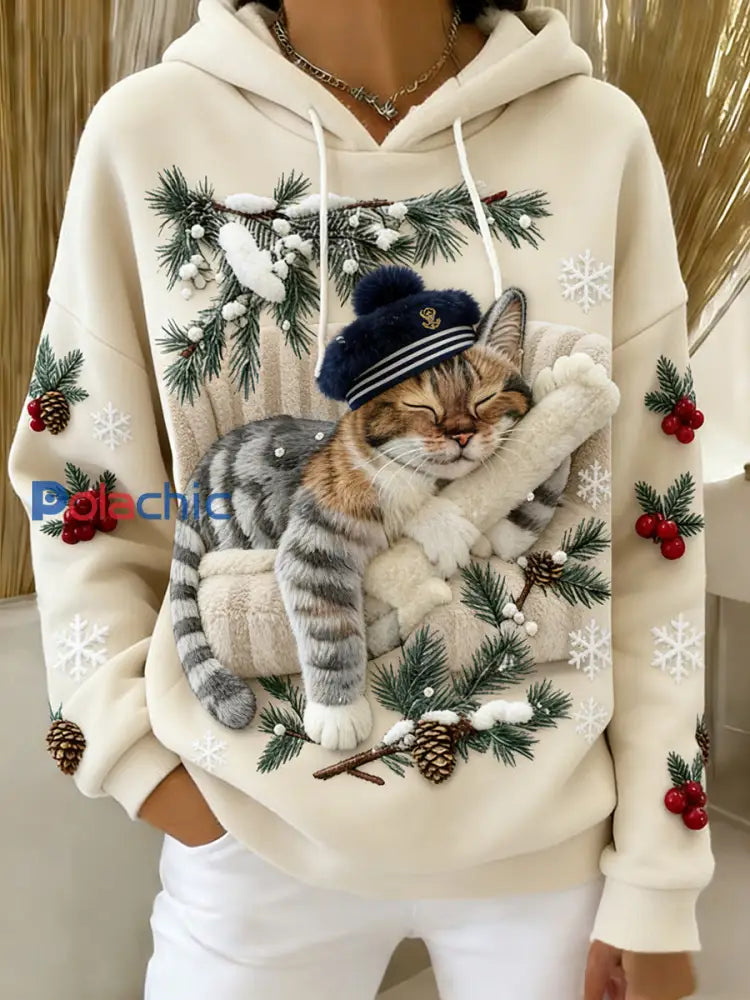 Sweat-shirt à capuche en flanelle à imprimé animal rétro femme A / S