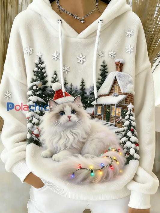 Sweat-shirt à capuche en flanelle à imprimé animal rétro femme A / S