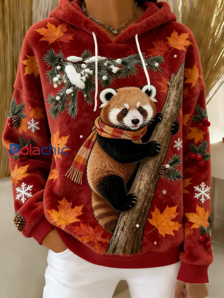 Sweat-shirt à capuche en flanelle à imprimé animal rétro femme A / S