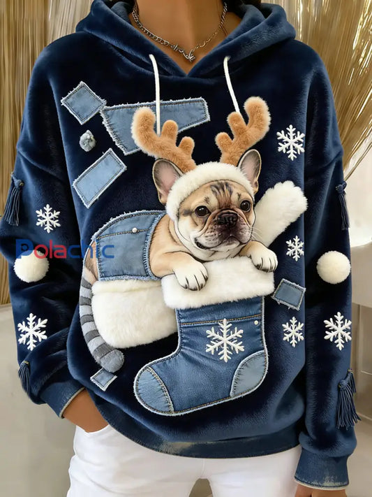Sweat-shirt à capuche en flanelle à imprimé animal rétro femme A / S