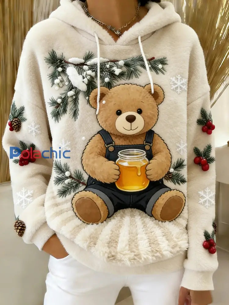 Sweat-shirt à capuche en flanelle à imprimé animal rétro femme A / S