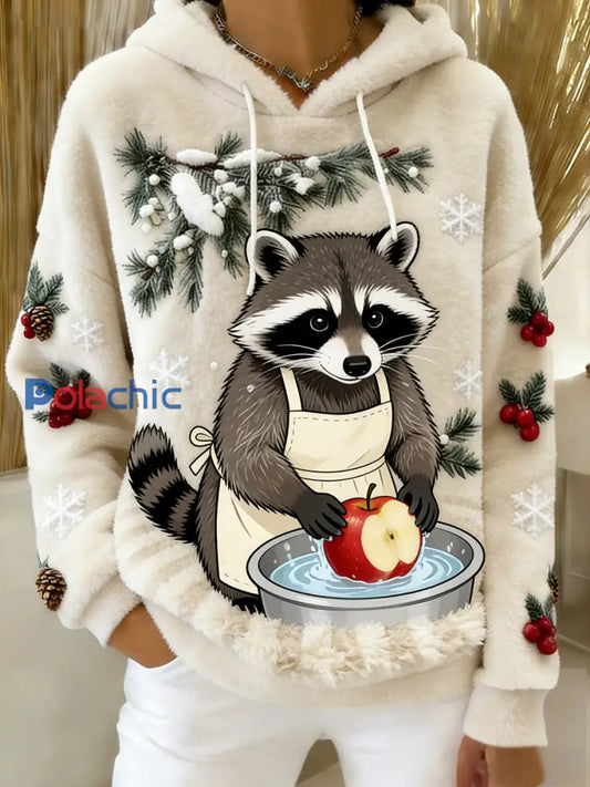 Sweat-shirt à capuche en flanelle à imprimé animal rétro femme A / S
