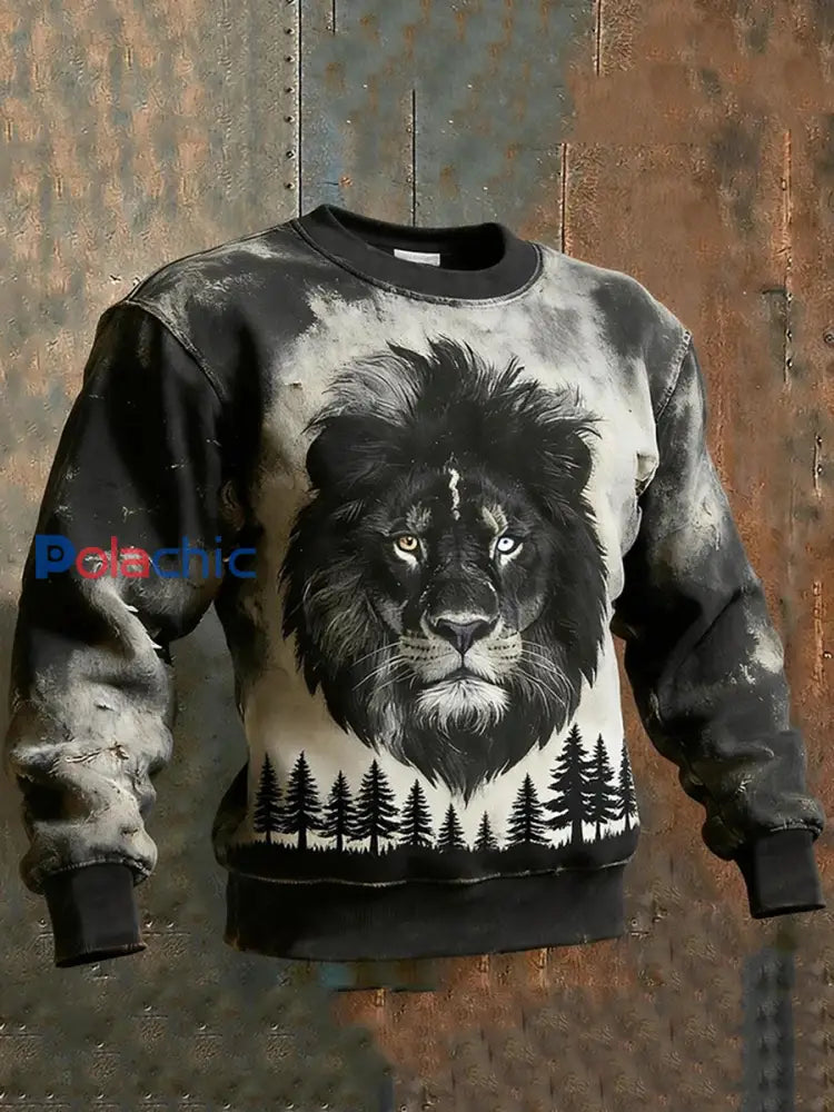 Sweat-shirt à col rond Lion Homme comme image / S