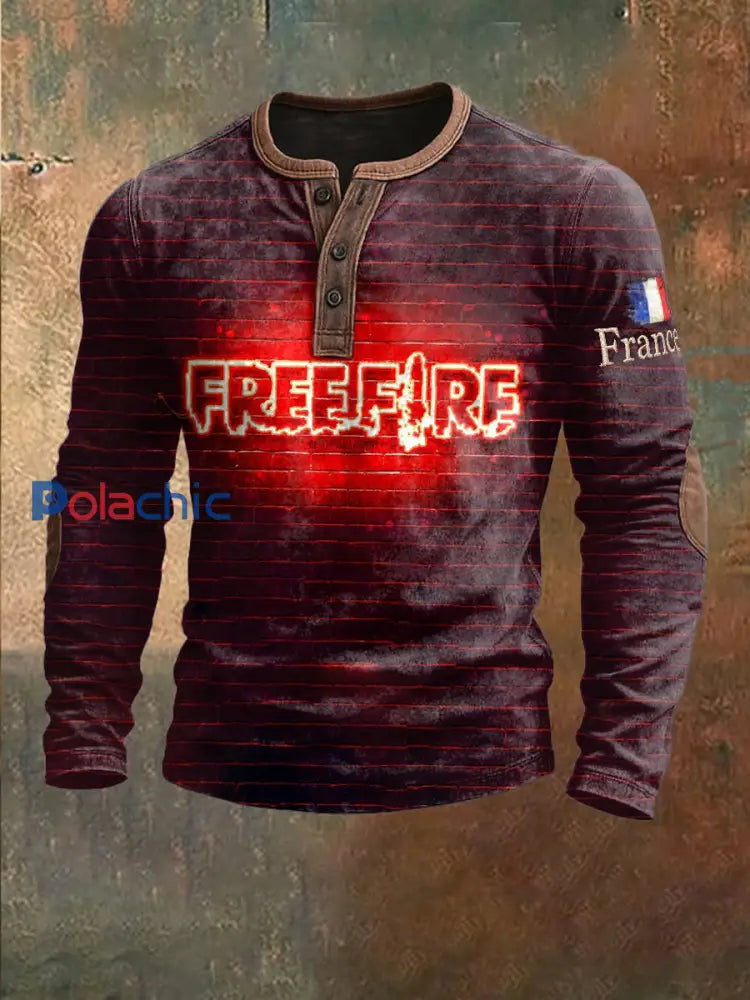 Sweat-shirt à rayures françaises bordeaux pour hommes rouge profond / S