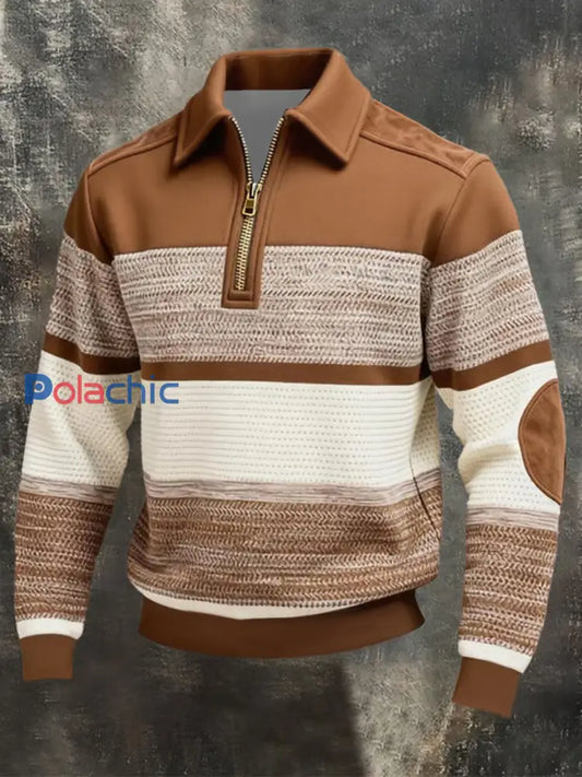 Sweat-shirt à revers en patchwork vintage pour hommes comme image / S
