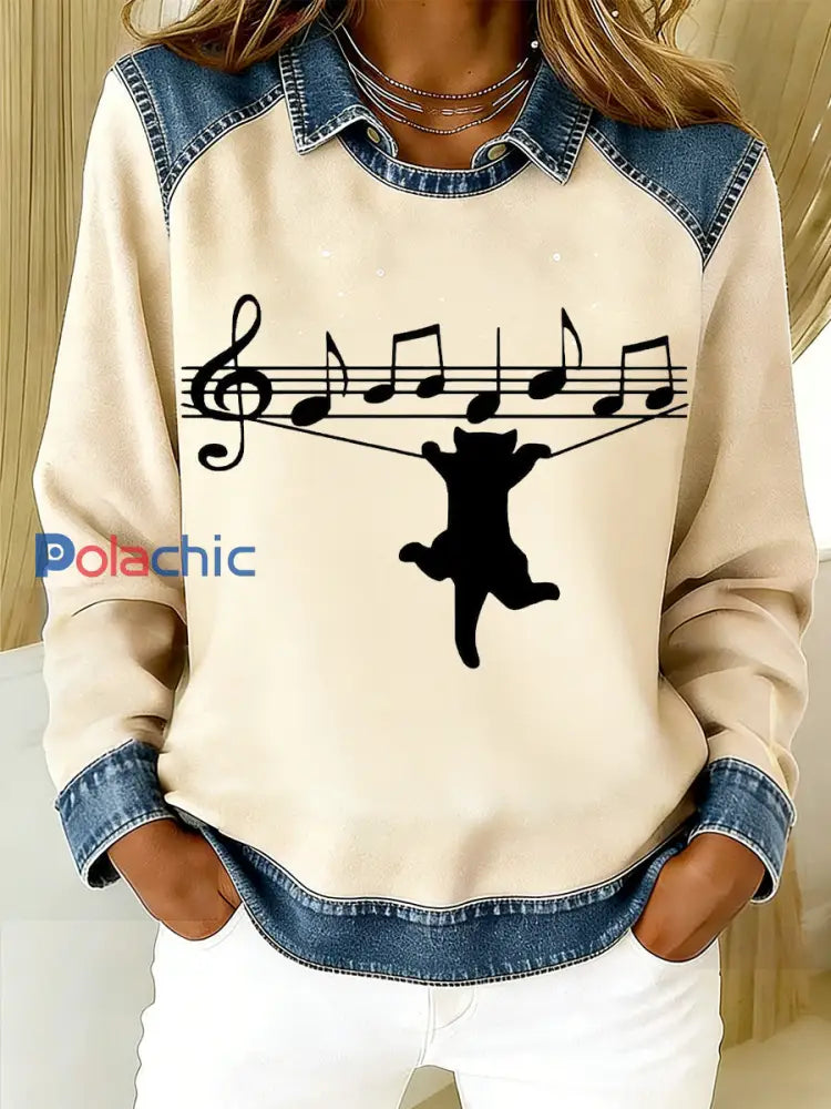 Sweat-shirt chaud en flanelle imprimé animal pour femme A / S