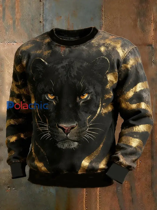 Sweat-shirt col rond léopard Homme comme image / S