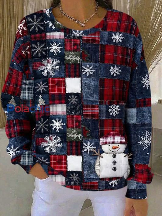 Sweat-shirt de Noël à carreaux pour femmes comme image / S