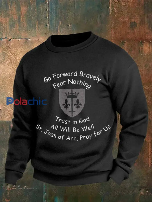 Sweat shirt Décontracté À Imprimé Vintage Jeanne D’arc comme image / S