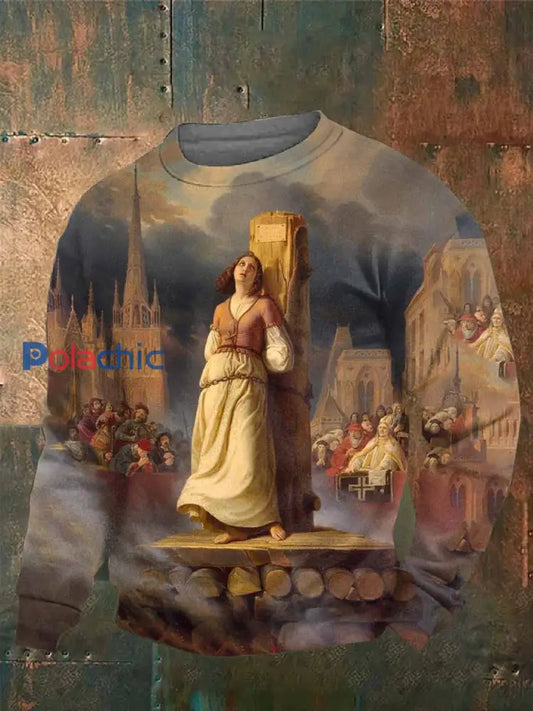 Sweat shirt Décontracté À Imprimé Vintage Jeanne D’arc comme image / S