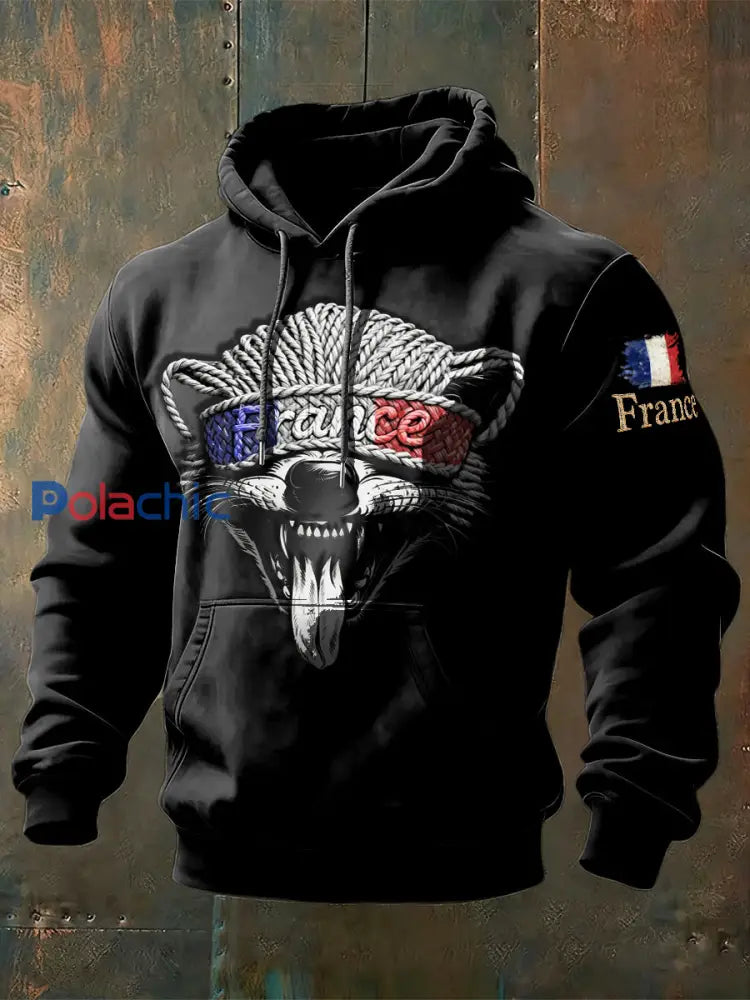Sweat-shirt décontracté French Jackal pour homme Noir / S