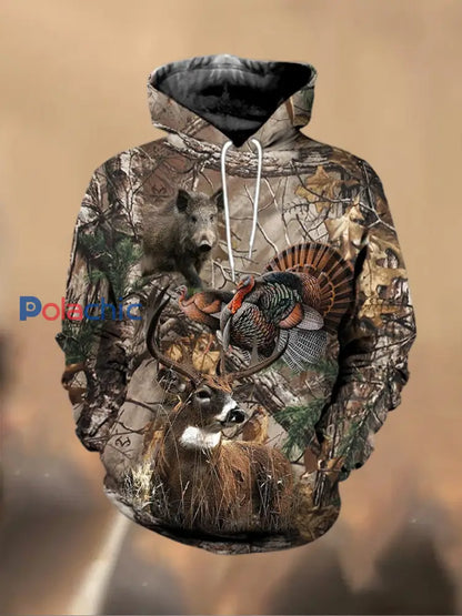 Sweat-shirt décontracté imprimé rétro pour hommes B / M