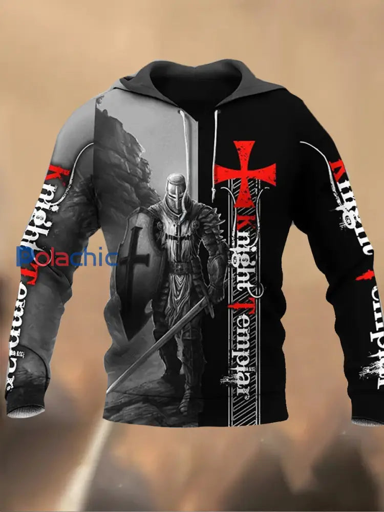 Sweat-shirt décontracté imprimé rétro pour hommes D / M