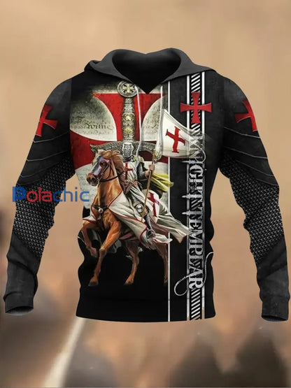 Sweat-shirt décontracté imprimé rétro pour hommes I / M