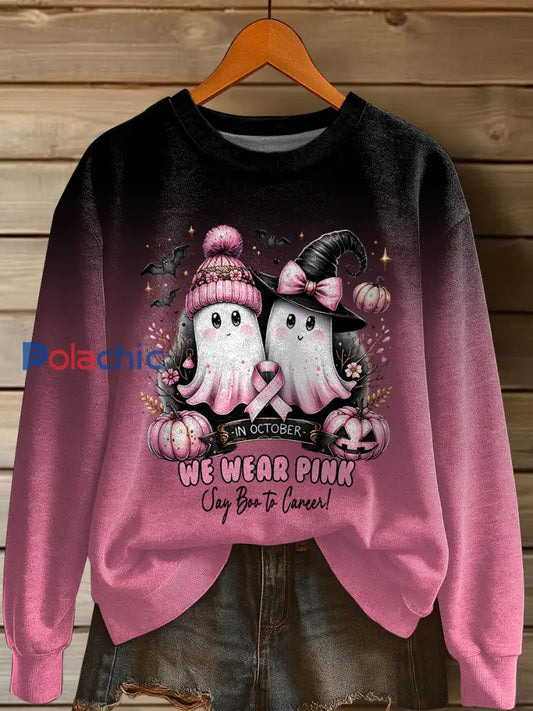 Sweat-shirt décontracté imprimé rose In october We Wear pour femme Rose / S