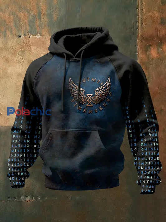 Sweat-shirt décontracté imprimé viking rétro comme image / S