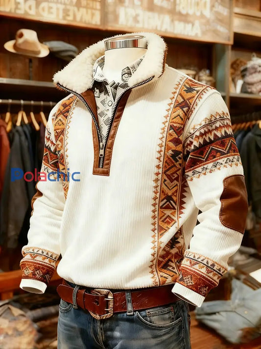 Sweat-shirt décontracté imprimé western vintage pour hommes comme image / S