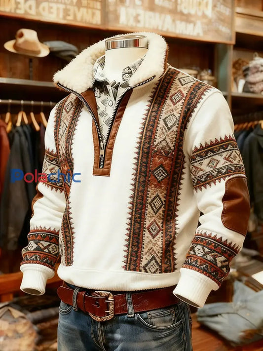 Sweat-shirt décontracté imprimé western vintage pour hommes comme image / S