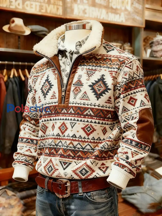 Sweat-shirt décontracté imprimé western vintage pour hommes comme image / S
