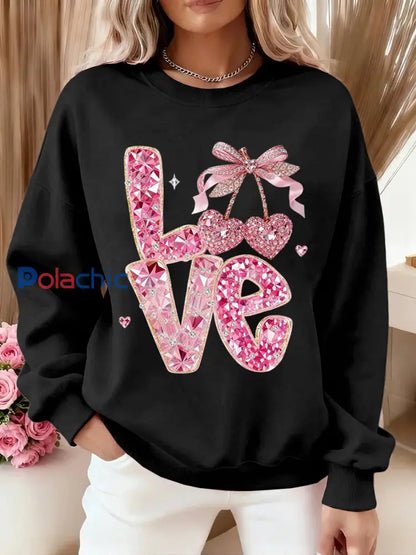 Sweat-shirt décontracté Valentin Femme Noir / S