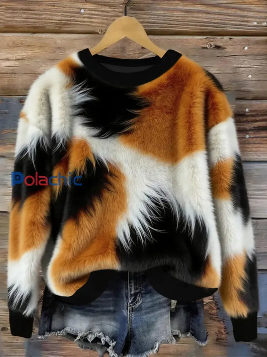 Sweat-shirt en flanelle Cat Design Femme comme image / S