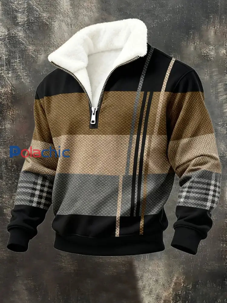 Sweat-shirt en peluche géométrique Art Homme comme image / S