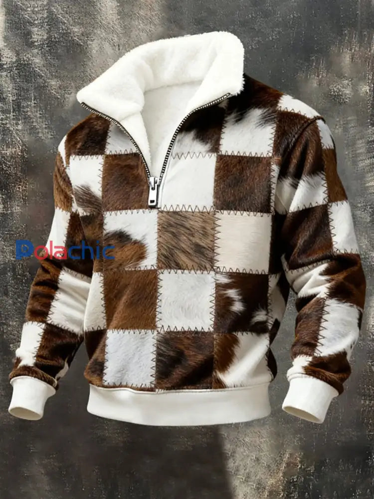 Sweat-shirt en peluche géométrique Art Homme comme image / S
