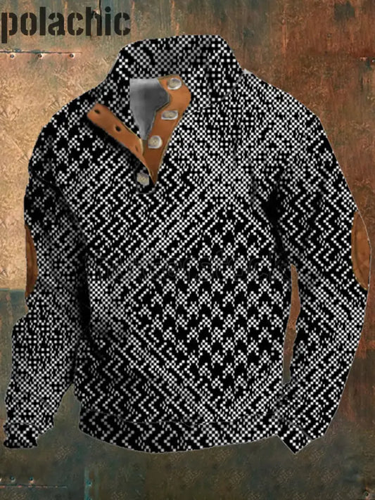 Sweat-Shirt Épais Décontracté À Imprimé Graphique Texturé Western Rétro Pour Hommes A / S
