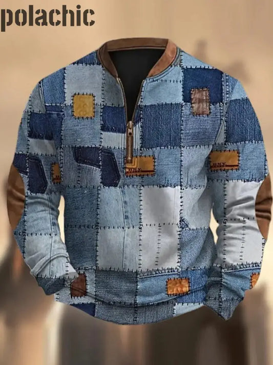 Sweat-Shirt Épais Décontracté À Imprimé Graphique Texturé Western Rétro Pour Hommes A / S
