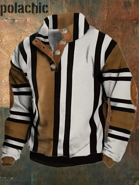 Sweat-Shirt Épais Décontracté À Imprimé Graphique Texturé Western Rétro Pour Hommes A / S