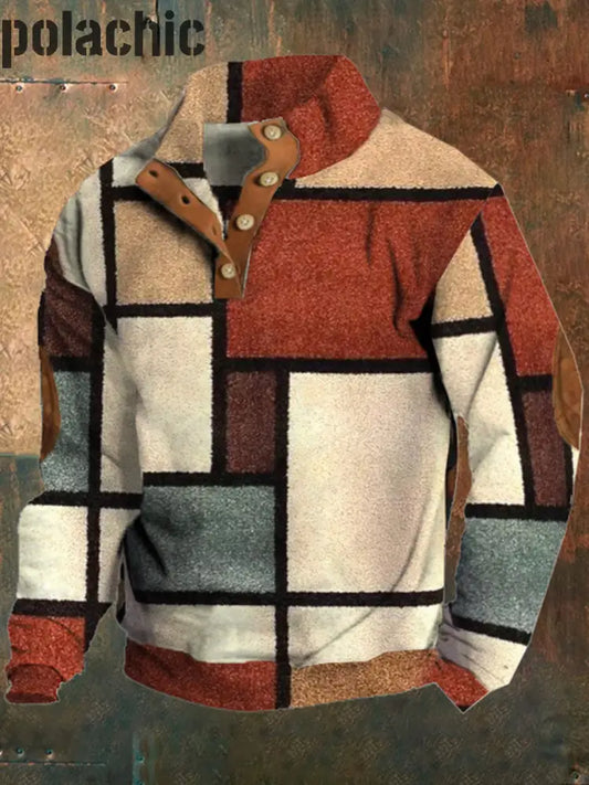 Sweat-Shirt Épais Décontracté À Imprimé Graphique Texturé Western Rétro Pour Hommes A / S