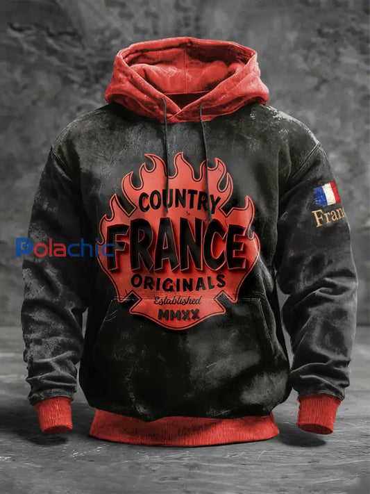 Sweat-shirt Homme France Text-Printed Noir Patchwork Noir / S
