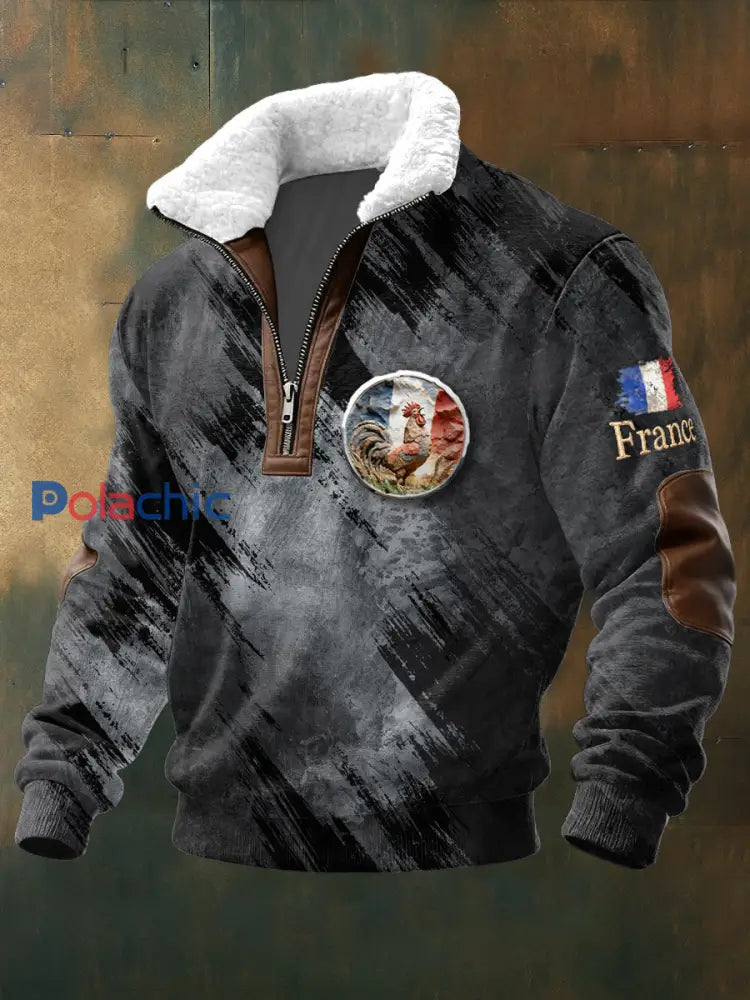 Sweat-shirt Homme French Rooster Noir Stand-Up Collar Noir / S
