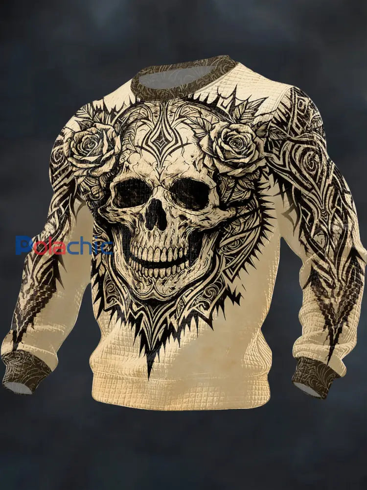 Sweat-shirt Homme Gothique Foncé Imprimé Crâne comme image / S