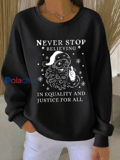 Sweat-shirt imprimé Père Noël FDT Femme Noir / S