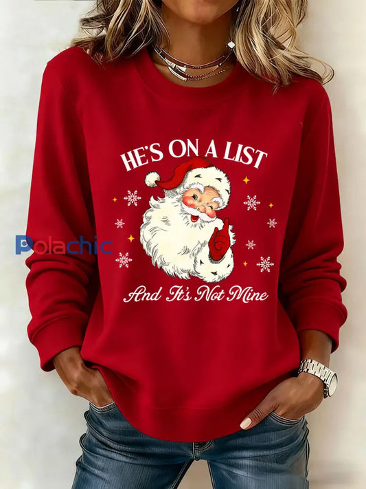 Sweat-shirt imprimé Père Noël FDT Femme Rouge / S