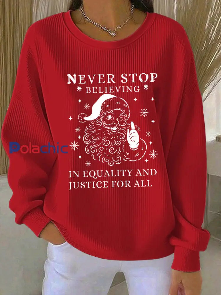 Sweat-shirt imprimé Père Noël FDT Femme Rouge / S